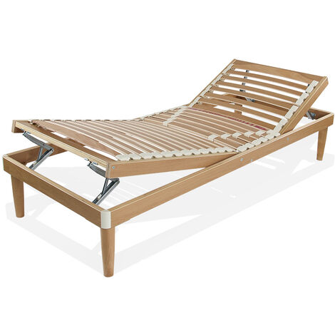 Comprarredo Rete letto 120x190 con doghe in legno flessibili, struttura e  piedi in metallo con antiscivolo H34 cm rete ortopedica una piazza e mezza  dispositivo medico detraibile made in Italy : 