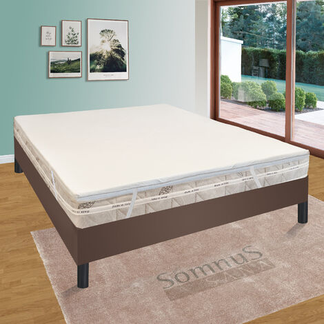 SHAULA - Topper Matrimoniale 160X190 JENO, spessore 8 CM, Coprimaterasso in  memory foam con cinghie elastiche. Durezza Media