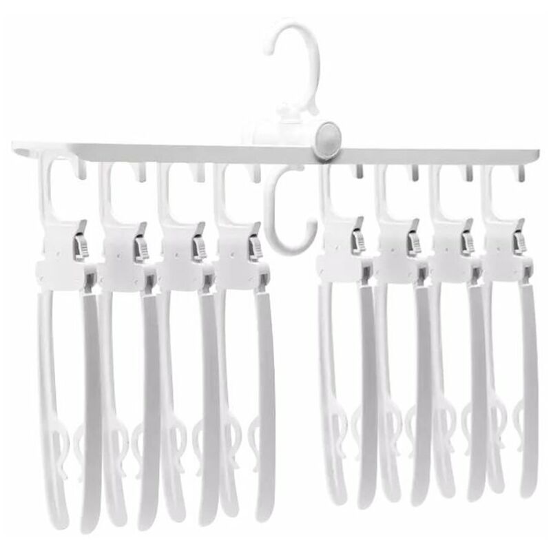 

Perchas de ropa plegables Antideslizantes Multiples perchas de sueter Perchas de plastico blanco Armario Ahorro de espacio Blusa Percha Armario