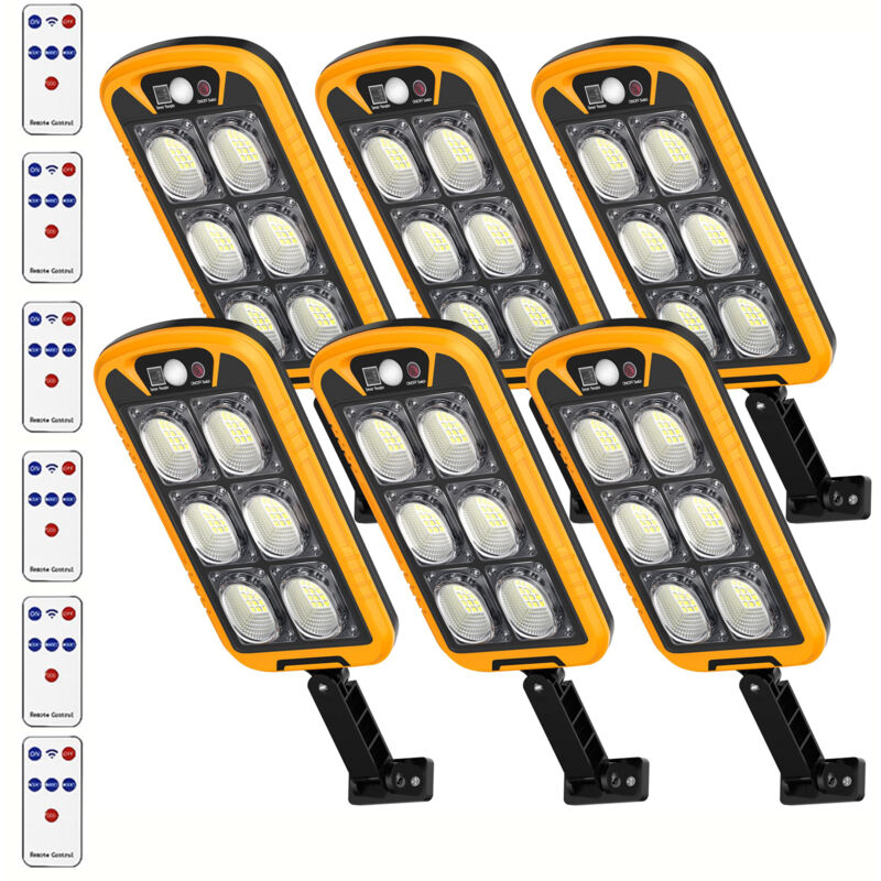 6PACK COB LED luce solare per esterni IP65 luce di sicurezza con sensore di movimento luce solare con telecomando, arancione