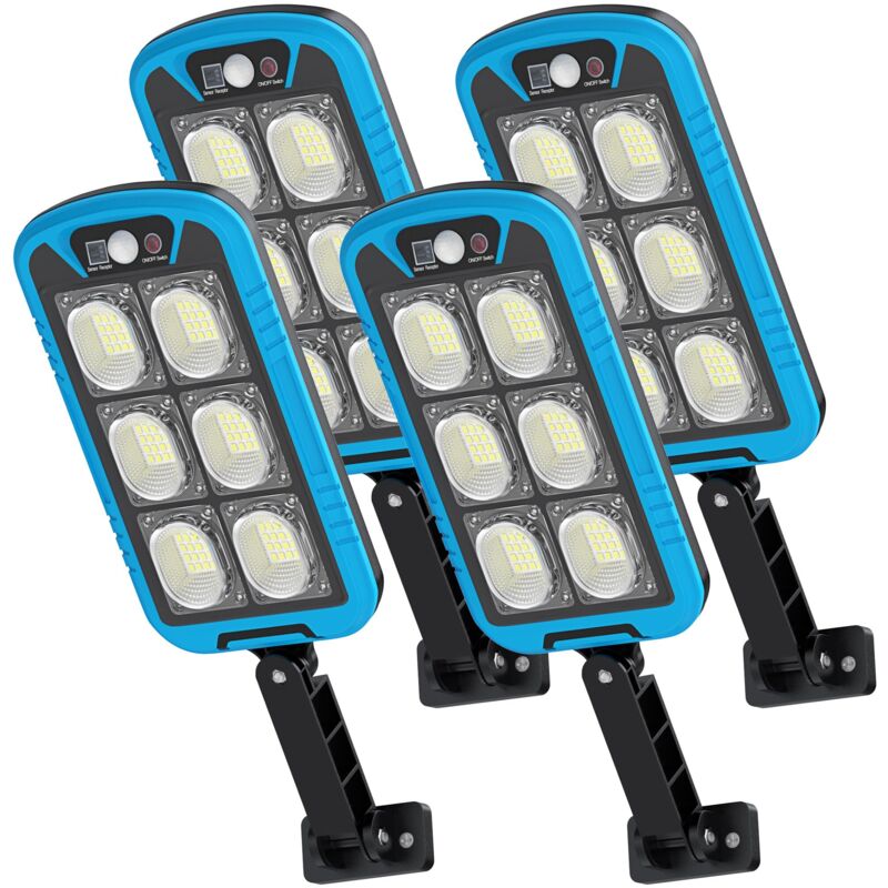 Luce solare da esterno 3 pezzi - Luce solare con sensore di movimento esterno 150COB, Luce solare da giardino impermeabile IP65, Blu