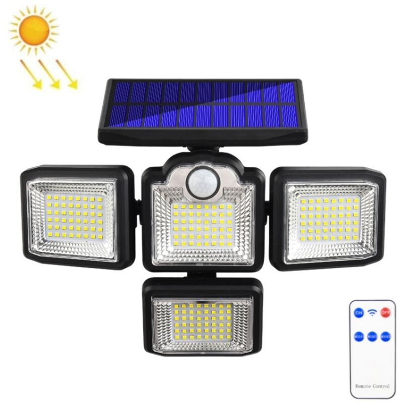 Luz solar exterior, luz de parede com sensor de movimento solar 192LED, adequada para pátio