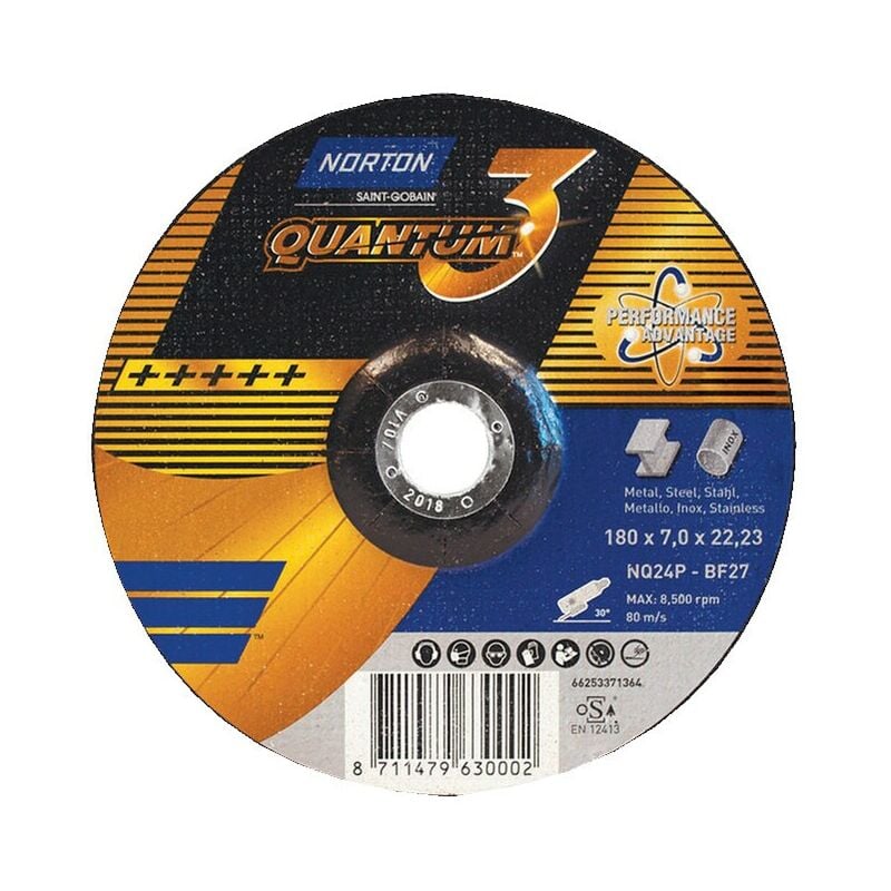 Norton - Quantum 115X1.3X22.23MM Type 41 NQ60ZZ Quantum 3 Grinding Disc