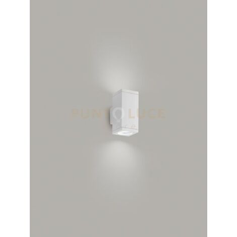 QUARONDO Applique 2 luci alluminio quadrato colore bianco doppia emissione attacco GU10
