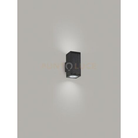 QUARONDO Applique 2 luci alluminio quadrato colore grafite doppia emissione attacco GU10