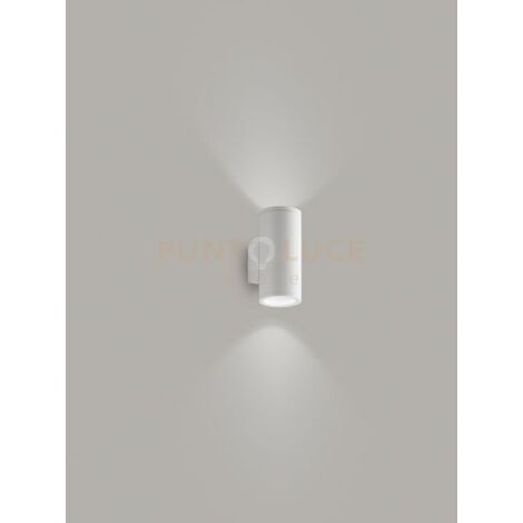 QUARONDO Applique 2 luci tondo alluminio per esterni colore bianco doppia emissione attacco GU10