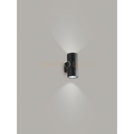 QUARONDO Applique 2 luci tondo alluminio per esterni colore grafite doppia emissione attacco GU10
