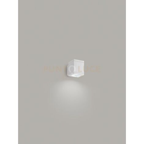 QUARONDO Applique alluminio quadrato colore bianco monoiemissione per esterni attacco GU10