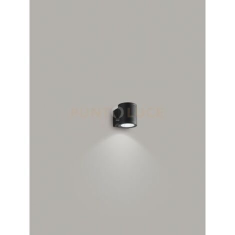 QUARONDO Applique alluminio tondo colore grafite per esterni attacco GU10