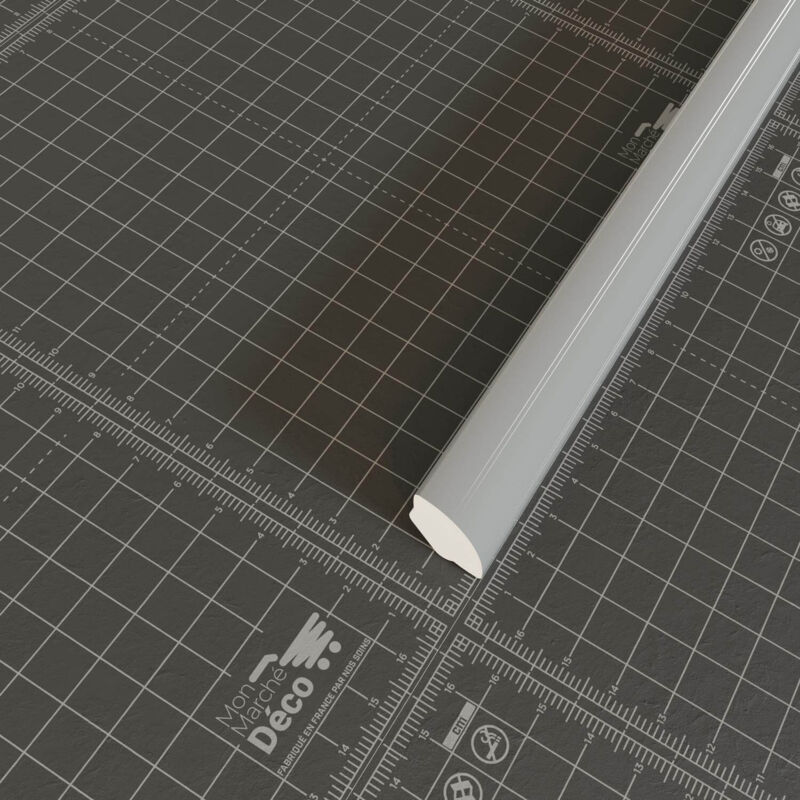 Mon Marché Déco - Quart de Rond pvc Cellulaire - Longueur 2.50 m - Gris, Lot de 5