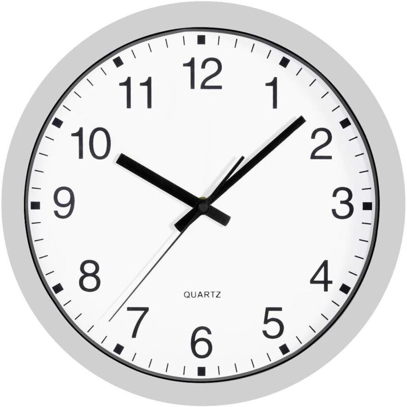 Quartz Horloge murale 30 cm x 4 cm argent