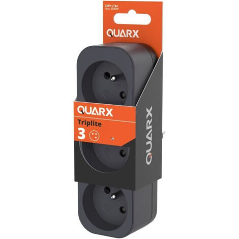 QUARX MULTIPRISE MURALE TRIPLITE 3 PRISES 2P+T 16A ANTHRACITE - 7238