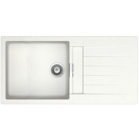 QUARZEX® OSLO Evier réversible 1 bac - ROCA Couleur : Blanc - Dimensions : 1000x500x200 mm