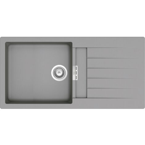 QUARZEX® OSLO Evier réversible 1 bac - ROCA Couleur : Gris - Dimensions : 1000x500x200 mm