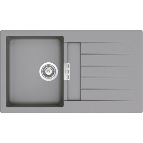 QUARZEX® OSLO Evier réversible 1 bac - ROCA Couleur : Gris - Dimensions : 860x500x200 mm