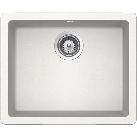 QUARZEX® RIGA Evier à 1 bac - ROCA Couleur : Blanc - Dimensions : 550x430x200 mm