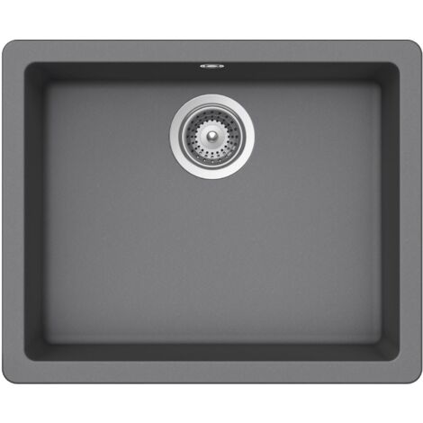 QUARZEX® RIGA Evier à 1 bac - ROCA Couleur : Gris - Dimensions : 550x430x200 mm