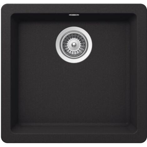 QUARZEX® RIGA Evier à 1 bac - ROCA Couleur : Noir - Dimensions : 450x430x200 mm