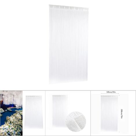 Quastengardine mit Kette, Fenstergardine, Café-Gardine, Heimgardine, Polyester (Weiß, 1 x 2 m)