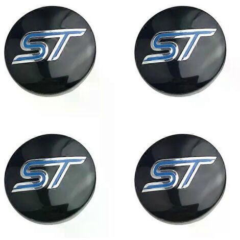 Quatre enjoliveurs de roue de 54 mm pour D ST Focus x 2 3 Kuga FIESTA MONDEO, accessoire de style automobile en bleu.