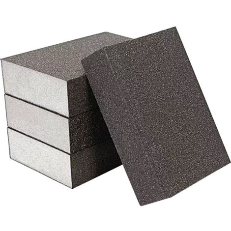 Quatre Faces Cale a Poncer, Eponge Abrasive de Polissage, Eponge de Ponçage pour Bois Métal Peinture, Set d'éponges à Grain, Bloc de Abrasif Manuel en Argile, Utilisation Humide et Sèche.
