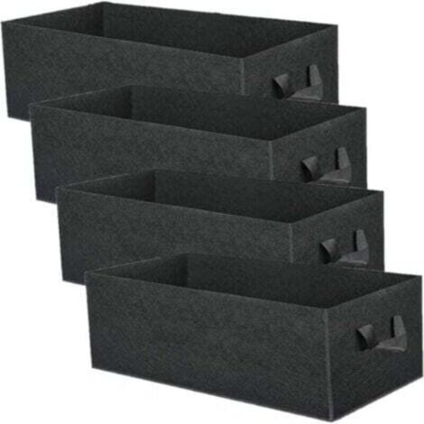 Quatre sacs de plantation de 8 gallons, fabriqués en conteneurs rectangulaires non tissés respirants, épais et durables pour favoriser l'aération des racines, adaptés aux pots de jardin.
