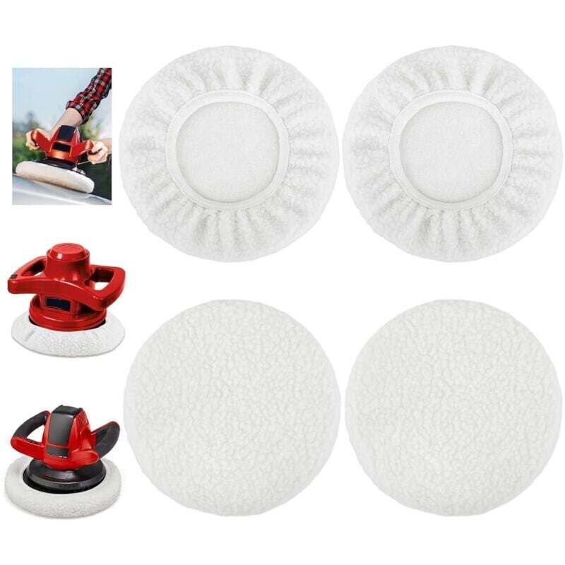 Image of Quatre tampons de polissage en laine de 220 à 250 mm, adaptés aux machines de polissage de pistes.