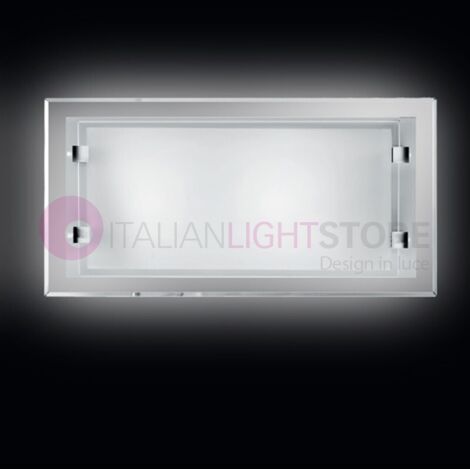QUATRIS Lampada a Parete Moderna 30x15 Vetro Bianco