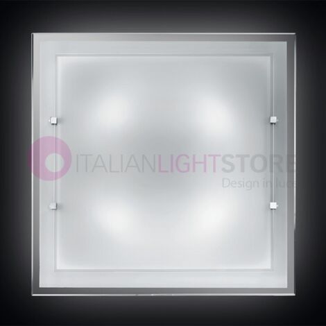 QUATRIS Plafoniera a Soffitto Moderna 50x50 Vetro Bianco