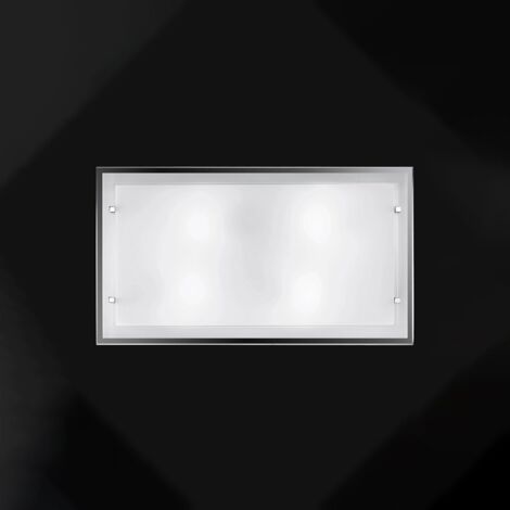 QUATRIS Plafoniera a Soffitto Rettangolare Moderna 70x40 Vetro Bianco