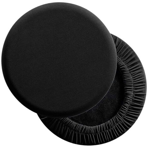 Quattro coprisgabelli rotondi da bar, impermeabili e lavabili, con elastico, ideali per casa, ristoranti, ecc. Dimensioni: da 25 a 35 cm (da 9,8 a 13,8 pollici) - Nero