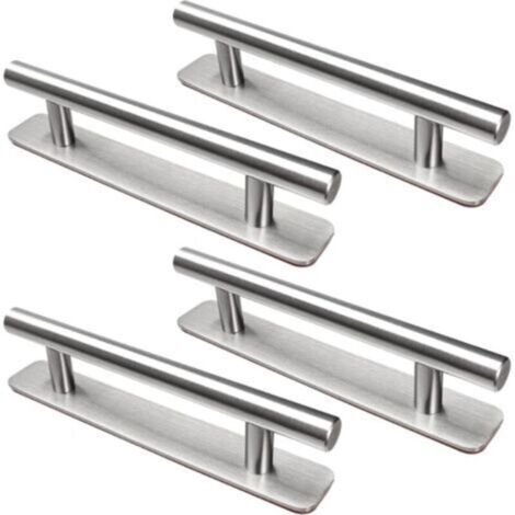 Quattro maniglie autoadesive per mobili, maniglie da cucina in acciaio inox da 148 mm, non richiedono foratura, adatte per armadi, cucine, porte scorrevoli e porte-finestre.