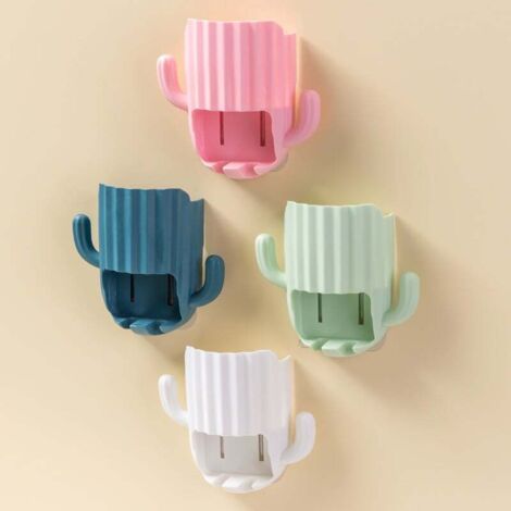 Quattro portaspazzolino e dentifricio per bambini 2 in 1, organizer per drenaggio rasoio con ventosa e ganci per bagno, specchio, cassettiera, bancone COOCHEER