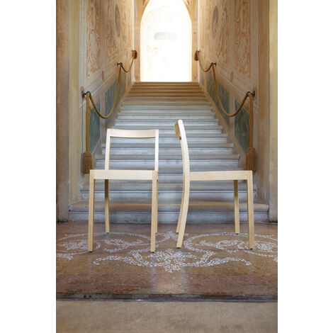Quattrogambe Seduta rossa sedia seduta originale BBB Italia di design moderna legno acero Jasper Morrison colorata naturale cucina sala da pranzo bar ristorante hotel