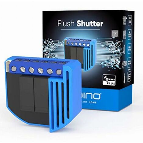 Qubino Flush Shutter Dispositivo per Controllare i Motori di Persiane, Tende Plissettate, Tapparelle, Veneziane, Blu