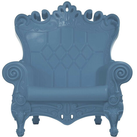 Queen of Love Blu polvere poltrona design originale Slide colorata moderna barocca regina