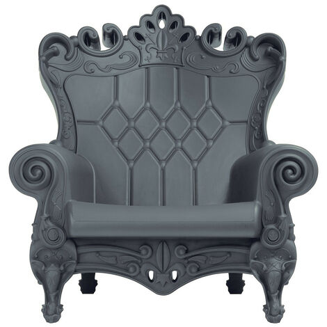Queen of Love  Grigio elefante  poltrona design originale Slide colorata moderna barocca regina
