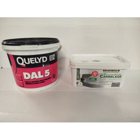 QUELYD - Colle mastic acrylique DAL 5 - 6.5kg - Spécial isolation et revêtements lourds - Voir photos