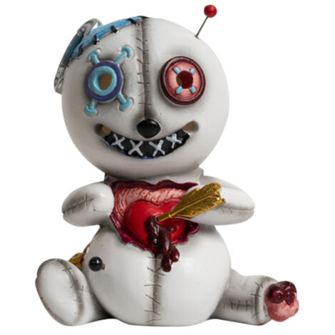 Quemador de incienso cónico de resina, escultura decorativa de muñeco vudú con ojos y función de humo, 8 x 6 x 9 cm, blanco y marrón (incluido en el envío).