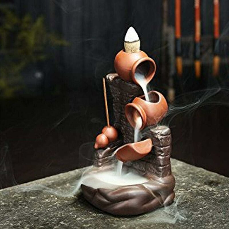 

Abcrital - Quemador de incienso de reflujo - Lotus Buddha - Cerámica