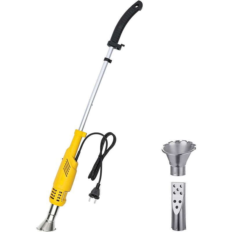 

Quemador de malezas eléctrico 2000W con cable, 60/650 ℃ 2000W con cable 2 M, 2 boquillas para jardín / adoquín / entrada / barbacoa, amarillo