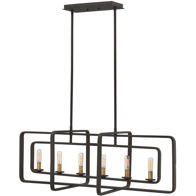 Elstead - Quentin - 6 Light Ceiling Island Kronleuchter Anhänger Bar Light Bronze, E14