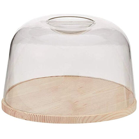 QUESERA MADERA TAPA METACRILATO 22 CM