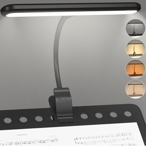 Questa lampada a LED ultra luminosa per leggio è una lampada a clip per pianoforte delicata per gli occhi, che offre 3 colori e 3 livelli di luminosità. Ricaricabile tramite USB-C, è ideale per pianof