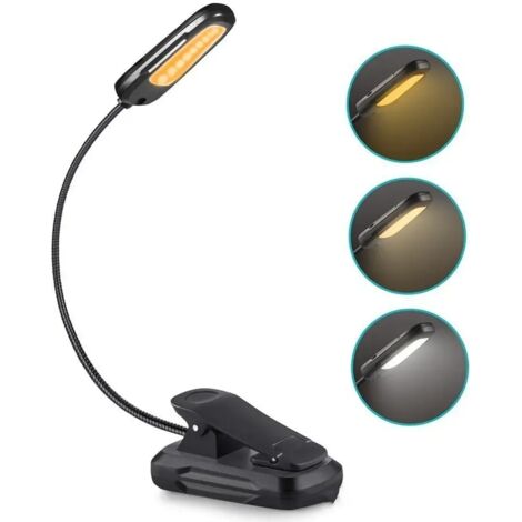 Questa lampada da lettura a LED è ricaricabile, resistente alla luce blu, si aggancia, ha 3 livelli di luminosità regolabili, è leggera e portatile e dispone di 9 LED ambra, il che la rende ideale per