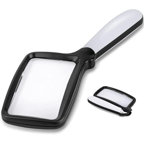 Questa lente d'ingrandimento pieghevole con illuminazione integrata offre un ingrandimento 3x per la lettura. Dotata di luce LED dimmerabile, è ideale per anziani, giornali, libri, documenti a caratte