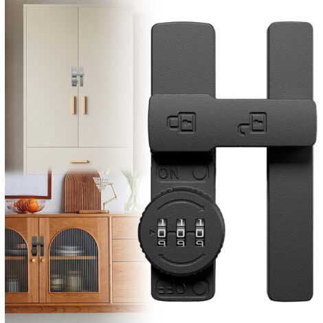 Questa serratura a combinazione a scatto è adatta per porte scorrevoli/a battente a 180 gradi e può essere utilizzata per porte d'ingresso, fienili, garage, finestre, armadi, ecc. È dotata di una comb