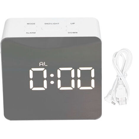 Questa sveglia a specchio a LED multifunzionale, dotata di display della temperatura, funzione snooze e alimentazione USB, è ideale per camere da letto, uffici e soggiorni.