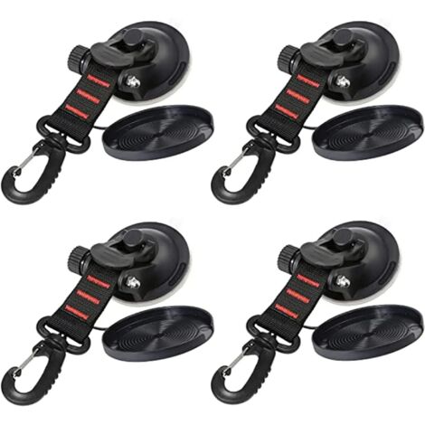 Questo kit da campeggio a quattro pezzi con ventose include ancoraggi a ventosa, ganci a ventosa potenti, ventose con ganci e ganci a ventosa multifunzionali, adatti per tende da sole per auto, tende,