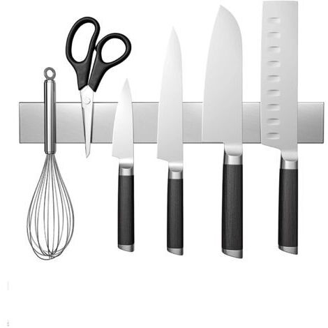 Questo portacoltelli magnetico lungo 30 cm è realizzato in acciaio inossidabile ed è ideale per riporre coltelli da bistecca e coltelli da cucina. Ha una forte attrazione magnetica ed è facile da mont